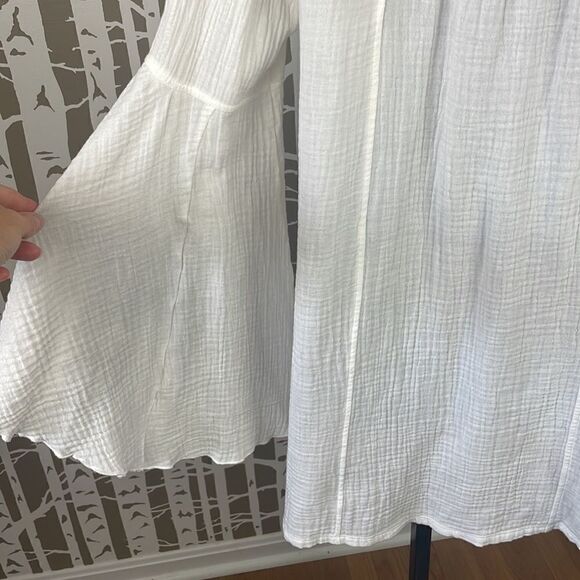 L*Space Boho Gauze & Embroidered Mini Babydoll Dress Cream sz S - Picture 7 of 16